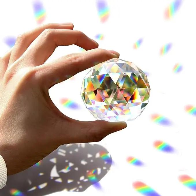 Clear Crystal Ball Prism Window Rainbow Maker Window Prisms Suncatcher for Feng Shui, (60mm /2.4inch) by GreenHaven Gardens