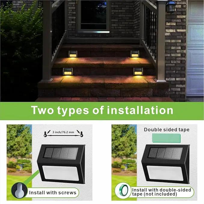 XLUX Solar Lights for Steps Decks Pathway Yard Stairs Fences, LED lamp, Rainproof, Black Metal Housing, 6 Pack by GreenHaven Gardens