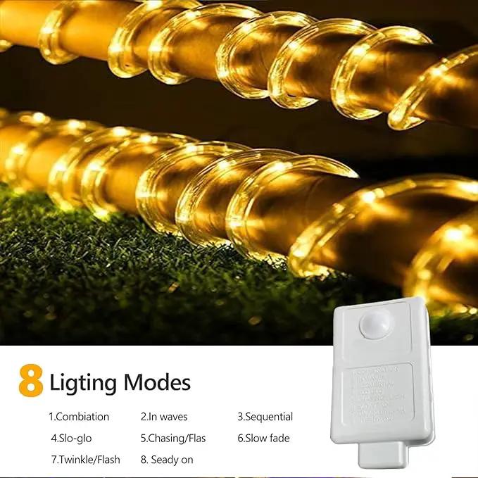 100ft LED Rope Lights Outdoor, 720 LED Connectable and Flexible Tube Lights with 8 Modes, Waterproof LED Rope Lighting for Garden, Patio, Pool, Bedroom, Party, Indoor Outdoor Decoration (Warm White) by GreenHaven Gardens