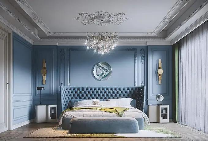 Dimoon 78.7''x17.7'' Blue Peel and Stick Wallpaper Contact Paper Modern Self Adhesive Wall Paper Removable Renter Friendly Textured Solid Color Shelf Cabinet Vinyl Roll (78.7''x17.7'',Blue Grey) by GreenHaven Gardens