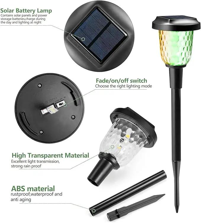 Solar Outdoor Lights,6 Pack Dream Dynamic Solar Pathway Lights,Waterproof Color Changing Solar Walkway Lights Maintain 10 Hours of Lighting for Garden, Landscape, Path, Yard, Patio, Driveway by GreenHaven Gardens