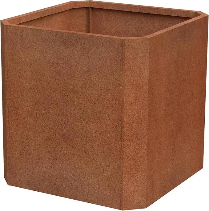 Corten Steel Planter Box-24"x24"x24"-Large Square Planter Matel -Outdoor Indoor- Heavy Duty Rustic Tall Planter Flower Pot Commercial Residential for Patio Porch Deck Home Backyard by GreenHaven Gardens
