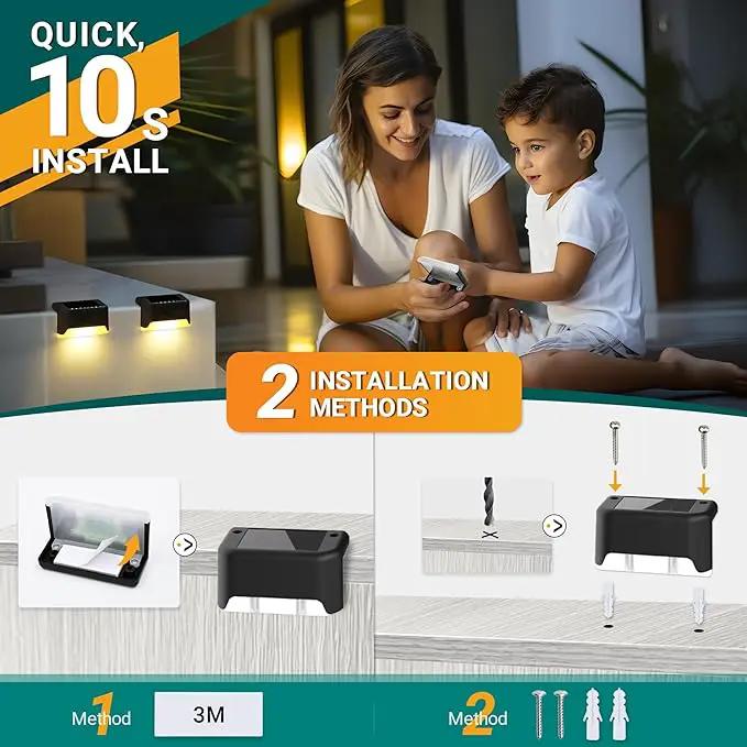 SOLPEX Solar Deck Lights Outdoor 20 Pack, Solar Step Lights Waterproof Led Solar Lights for Outdoor Stairs, Step, Fence, Yard, Patio, and Pathway(Warm White) by GreenHaven Gardens