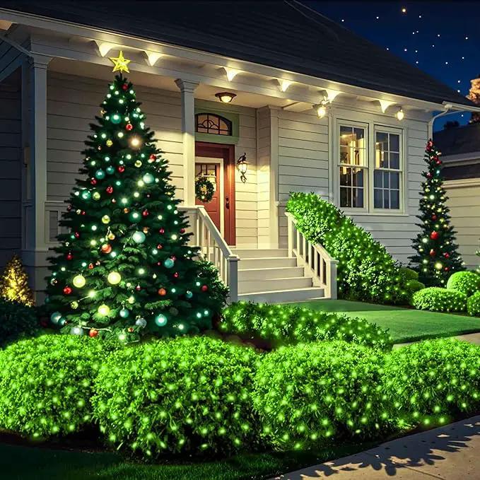 6Ftx4Ft LED Christmas Net Lights Green Wire,Connectable UL Certified Waterptoof Net Lights for Bushes Trees Shurb Garden Outdoor Christmas Decorations by GreenHaven Gardens