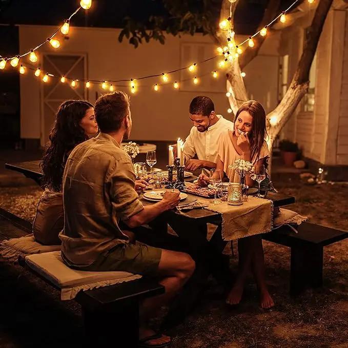 GLUROO Outdoor String Lights 180FT, 90+6Pcs Vintage Bulbs Shatterproof 2700K LED Patio String Lights Waterproof, Connectable Edison Style Lights, Hanging Lights for Backyard, Bistro by GreenHaven Gardens