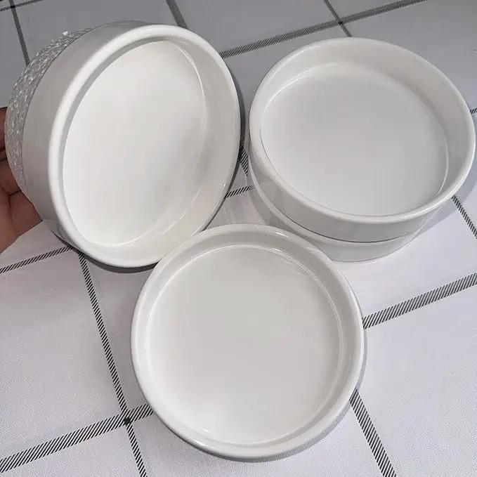 Plant Saucer Pot Tray Planter Saucers 4 Pack 4 5 6 7 8 9 10 11 12 13 Inch for Indoors Outdoor, Durable Sturdy Ceramic Flower Drainage drip Water Tray for Glazed Pots Base (4.7 Inch-White) by GreenHaven Gardens
