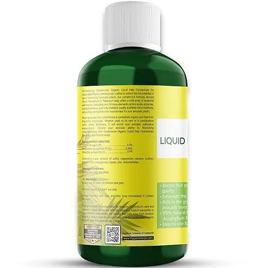 Organic Premium Kelp Seaweed Fertilizer - Liquid Plant Food - Nutrient-Rich Soil Enhancer - Improves Fruit Yield and Quality - Natural Plant Food for Avocado Tree (16 OZ) by GreenHaven Gardens