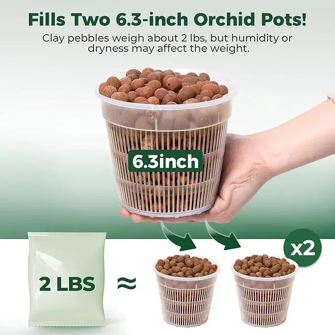 T4U Leca Clay Pebbles for Plants, 2 LBS 10-20 mm Clay Balls for Indoor Plants, Natural Clay Pebbles for Orchid Potting Mix, Hydroponic, Leca Pots, Plant Drainage, Garden Soil by GreenHaven Gardens