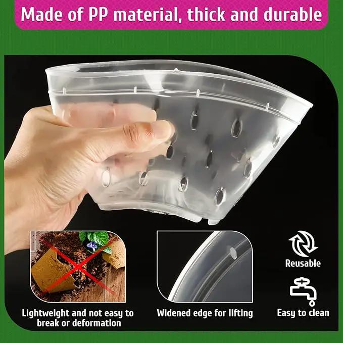 REMIAWY Orchid Pot, 8 Pack Orchid Pots with Holes and Saucers, 5.5 Inch Clear Plastic Flower Planters for Repotting Indoor Outdoor, Breathable Slotted Nursery Planter by GreenHaven Gardens