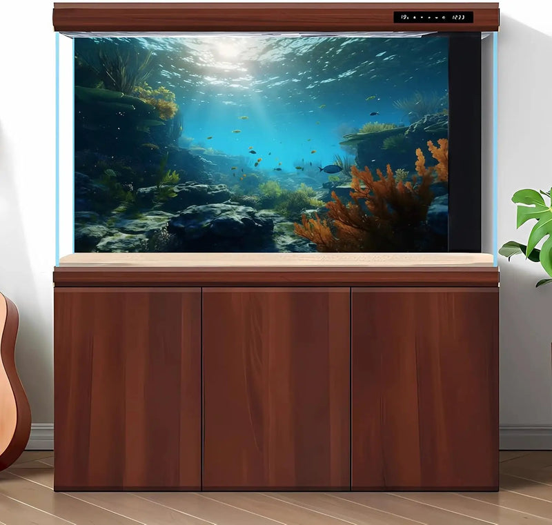 Ocean Floor Fish Tank Background Underwater Rock Aquarium Background Under The Sea Terrarium Backgrounds Aquatic Plants Sunlight Fish Tank Backgrounds Tropical Fish Aquarium Wallpaper 72x16in by GreenHaven Gardens