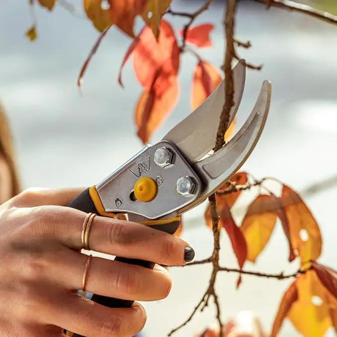 Woodland Tools Co. Bypass Pruning Shears for Gardening – 5/8" Cut Capacity, High Carbon Steel Blade with Non-Stick Coating, Soft Grip, Steel Handle, Hand Pruner for Plants, Flowers, and Shrubs by GreenHaven Gardens