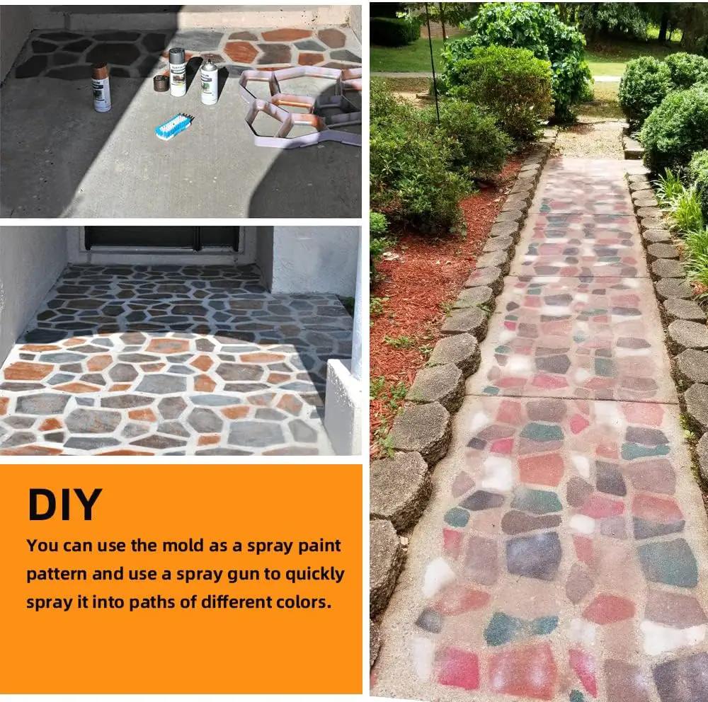 Avalution Reusable Concrete Mold 17"x17"x1.6" Walker Maker Courtyard Stepping Stone Molds Lawn Garden DIY Paving Mold(Irregular) by GreenHaven Gardens