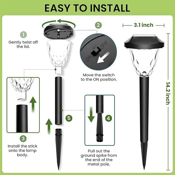 Solar Outdoor Lights Waterproof,Solar Pathway Lights Outdoor with Great Pattern, Auto On/Off Garden Decor for Outside Garden Walkway Driveway Pathway(12 Pack) by GreenHaven Gardens