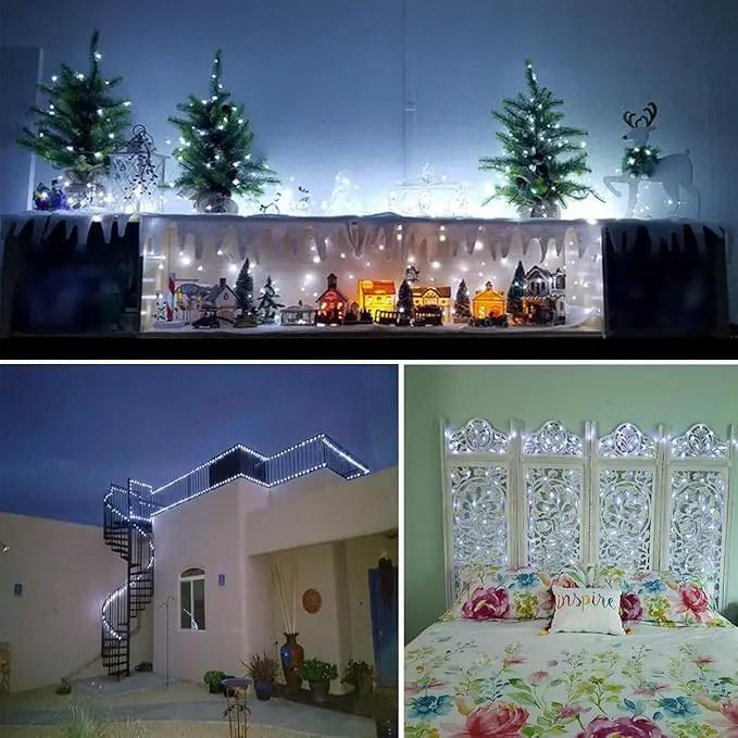 RUICHEN Cool White Dimmable Fairy Lights Plug in, Super Long 165 Ft 500 LED Twinkle String Lights with Remote, Waterproof Silver Wire Firefly Lights for Christmas Wedding Party Bedroom Patio Garden by GreenHaven Gardens