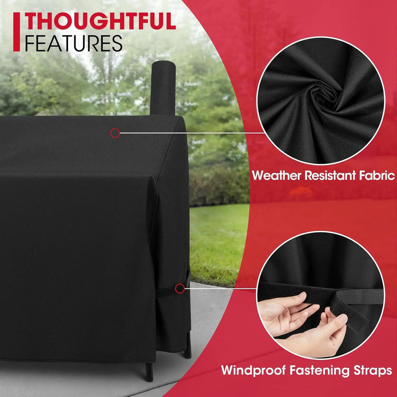 Unicook Offset Smoker Cover 60 Inch, Outdoor Heavy Duty Waterproof Charcoal BBQ Grill Cover, Fade Resistant, Compatible for Brinkmann, Char-Broil, Royal Gourmet and More, Black by GreenHaven Gardens