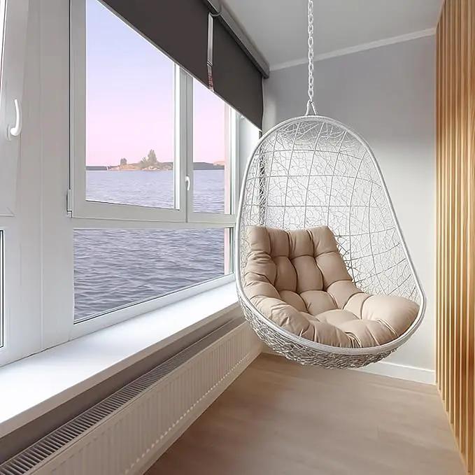 JACNITAD Hammock Chair Hanging Hardware Kit with Chain and Spring, Heavy Duty Porch Swing Hanger, 360 Swivel Ceiling Hooks for Punching Bag,Gym (Silvery) by GreenHaven Gardens