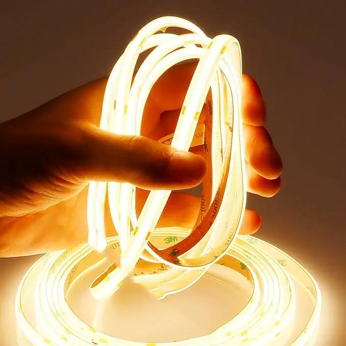 15M/49.2ft 24V COB LED Strip Light Waterproof IP65 Warm White 3000K Uniform Glow 5760LEDs CRI 93+ Flexible LED Tape Lights for DIY Cabinet Bedroom Kitchen Home Decor(No Power Supply) by GreenHaven Gardens