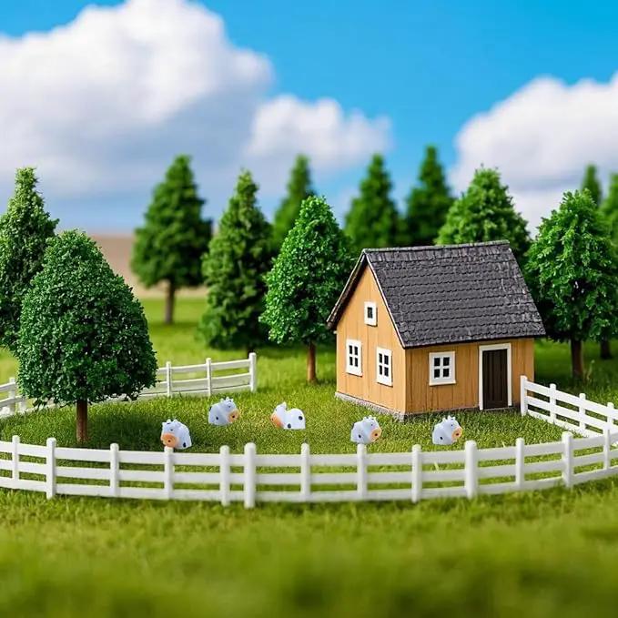 DoubleWood Mini Cow Figurines Set, 120 Pieces, Resin Mini Animals Decorations for Fairy Gardens and Miniature Landscapes (120, White) by GreenHaven Gardens
