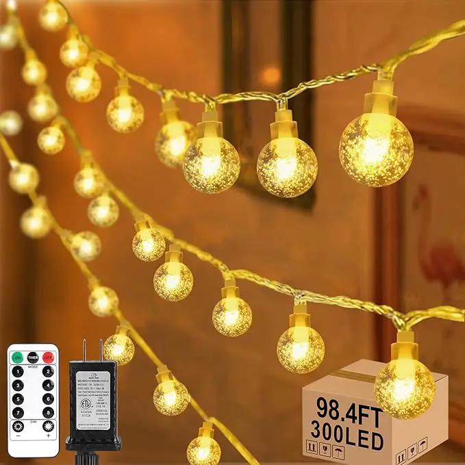 98.4ft 300LED Globe String Lights Outdoor,Crystal Fairy Light IP44 Waterproof Outdoor Hanging Decorative Lights for Home Tent Patio Garden Party Wedding Decor by GreenHaven Gardens