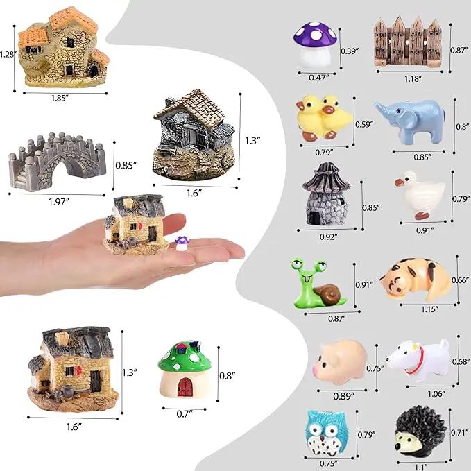 105 Miniature Fairy Garden Accessories, Fairy Garden Kit, Fairy Garden Animals, Miniature Figurines, Micro Landscape Ornaments Kit, Garden DIY Kit for Dollhouse Decoration Plant House Decor by GreenHaven Gardens