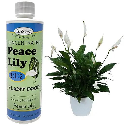 EZ-GRO Peace Lily Fertilizer for Indoor Plants - Concentrated Liquid Plant Food with The Ratio of 3 1 2 NPK Fertilizer | Perfect for Indoor Plant Food, 8 Fl.Oz (250 ml) by GreenHaven Gardens
