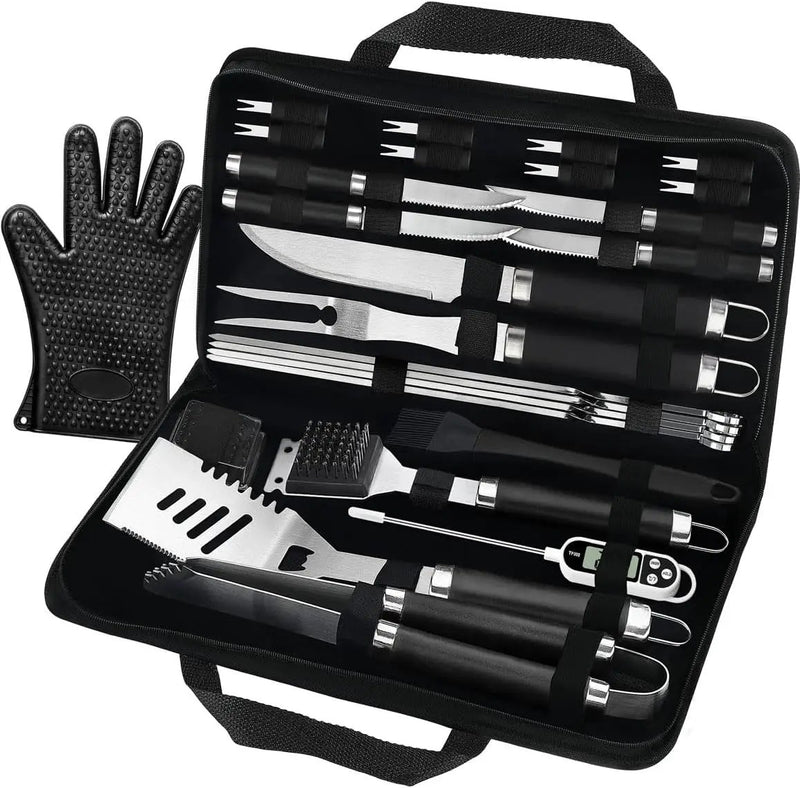 POLIGO 26PCS BBQ Accessories for Outdoor Grill Utensils Set Stainless Steel BBQ Tools Grilling Tools Set for Birthday Fathers Day Dads Presents, Barbecue Accessories Ideal Grilling Gifts for Men Women by GreenHaven Gardens