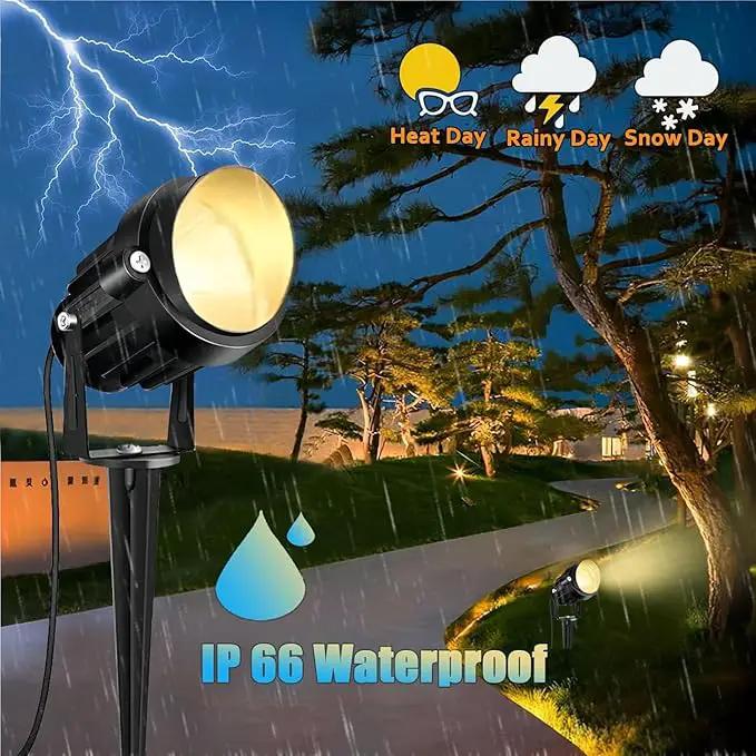 RGBW Spotlight Outdoor 12W LED Warm White Landscape Lights 120V Landscape Lighting with 3-Pin US Plug Waterproof Spot Lights Outdoor for Yard Garden Patio Lawn Decorative(2Pack) by GreenHaven Gardens