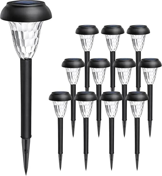 GIGALUMI 12 Pack Solar Lights Outdoor Waterproof, Cool White Pathway Lights Solar Powered, Landscape Lighting, Solar Garden Lights for Decor, Patio, Garden, Yard, Pathways, Walkways by GreenHaven Gardens