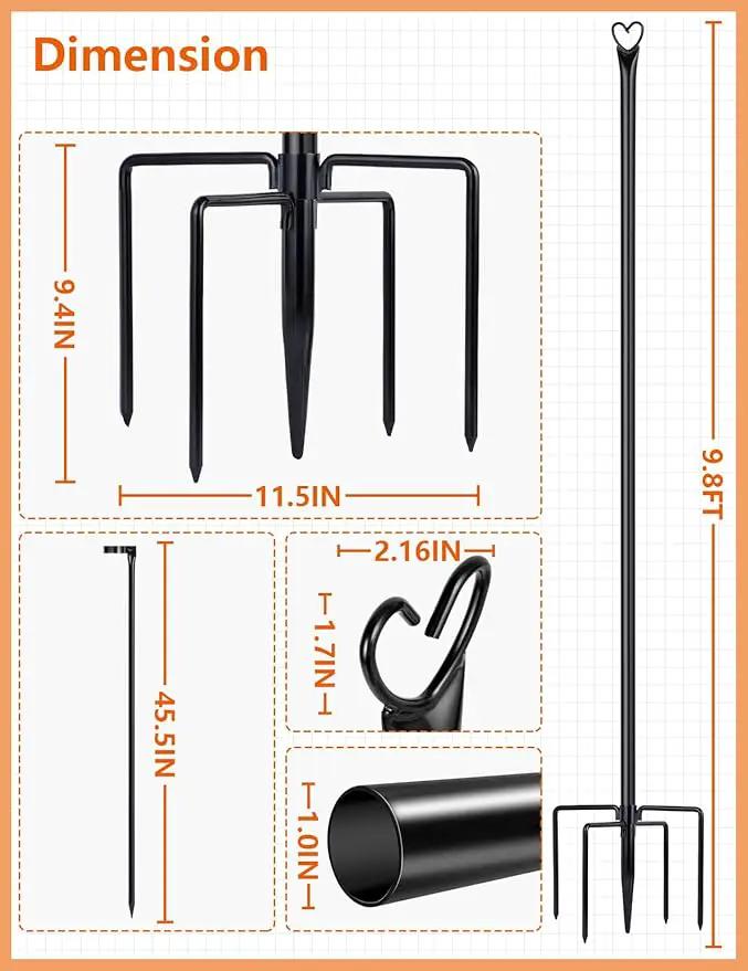 LOPANNY String Light Poles - 2 Pack 9.8 FT for Outside Hanging - Backyard, Garden, Patio, Deck Lighting Stand for Outdoor Parties, Wedding by GreenHaven Gardens