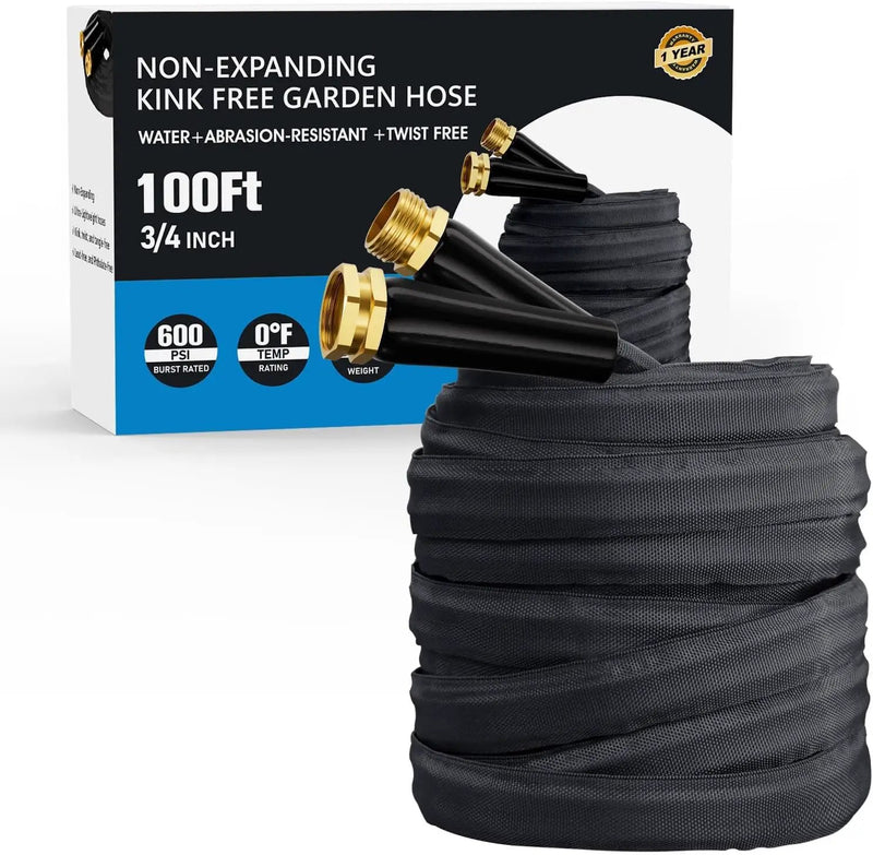 2025 Upgraded 100FT Non-Expanding Garden Hose, Lightweight, Flexible Ultra-Light Water Hose, Burst-Resistant, Lead-Free, Anti-Kink, High-Pressure by GreenHaven Gardens