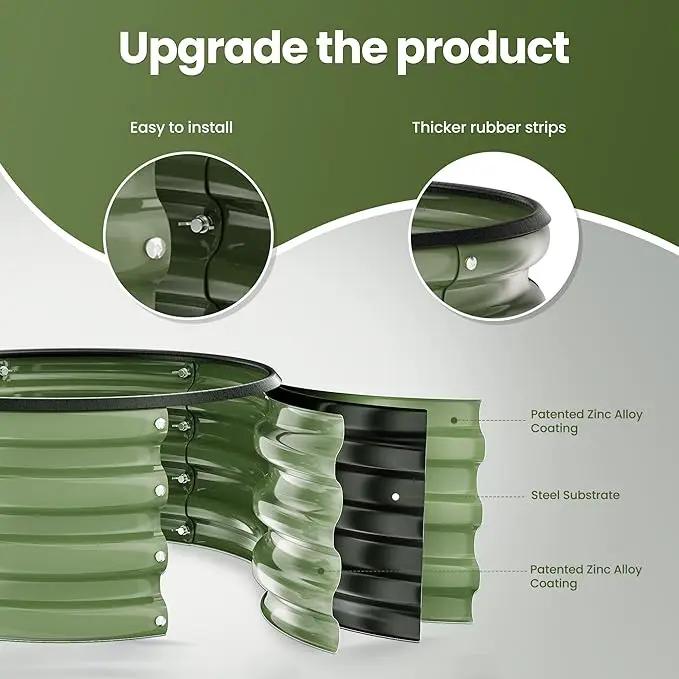 ZXZYHFTY Round Galvanized Raised Garden Bed kit,Green Outdoor Garden Raised Planter Box, Round Large Metal Raised Garden Beds for Vegetable 2 * 2 * 1ft 2 Pcs by GreenHaven Gardens