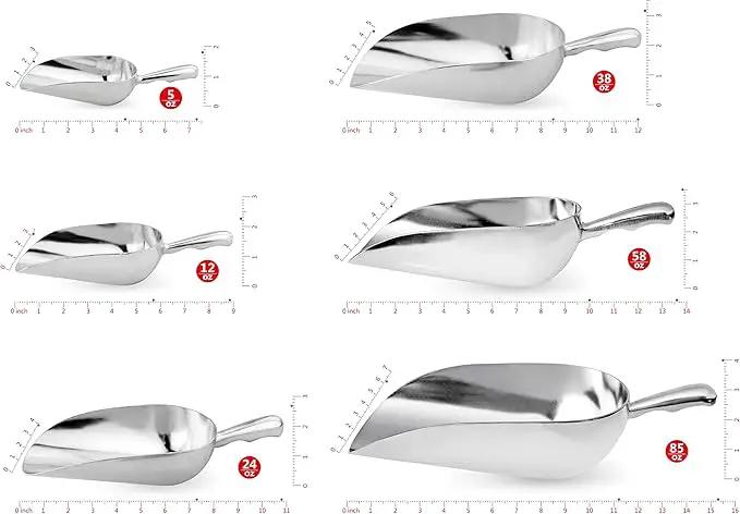 New Star Foodservice 34509 One-Piece Cast Aluminum Round Bottom Bar Ice Flour Utility Scoop, 5-Ounce, Silver (Hand Wash Only) by GreenHaven Gardens