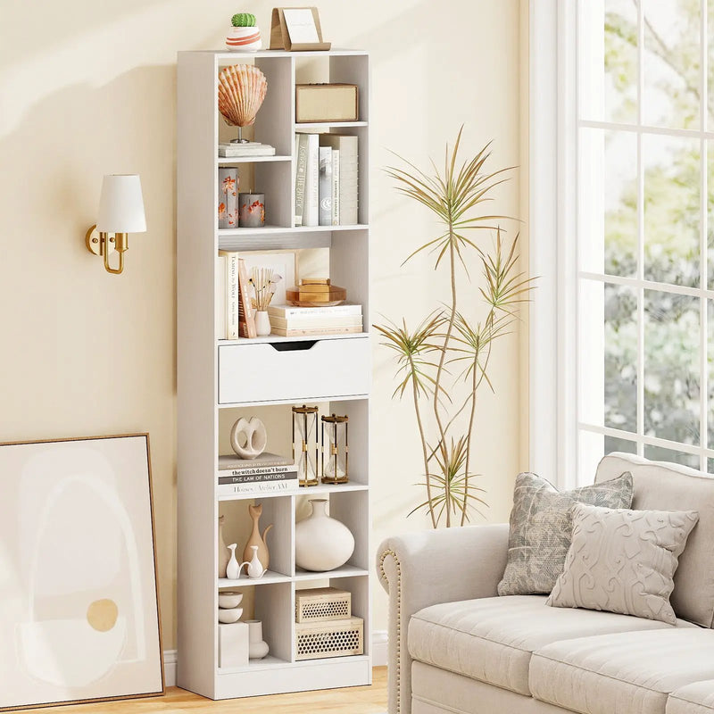 71inch Tall Freestanding Bookcase with Drawer 10-Cube Storage Organizer by DirectDeals