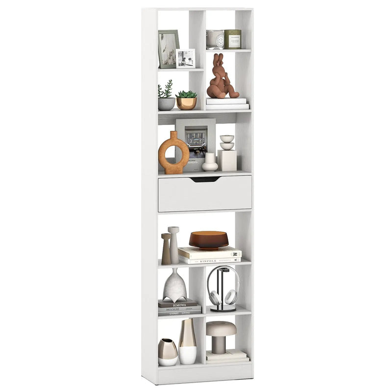 71inch Tall Freestanding Bookcase with Drawer 10-Cube Storage Organizer by DirectDeals