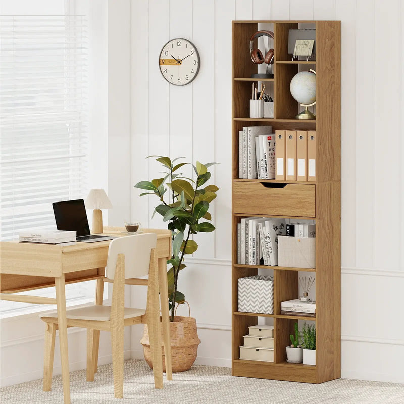 71inch Tall Freestanding Bookcase with Drawer 10-Cube Storage Organizer by DirectDeals