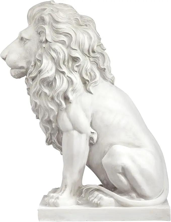 Design Toscano Lion of Florence Sentinel Indoor/Outdoor Animal Statue, 28 Inch Tall, Cast Stone Resin, Antique Stone Finish by GreenHaven Gardens