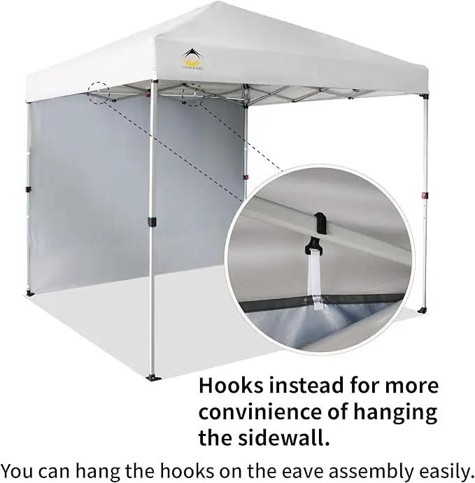 CROWN SHADES 8x8 Pop Up Canopy with 1 Side Wall - Beach Tent with One Push Setup - Outdoor Sun Shade for Events, Parties, Camping - Gazebo with STO-N-Go Cover Bag (White) by GreenHaven Gardens