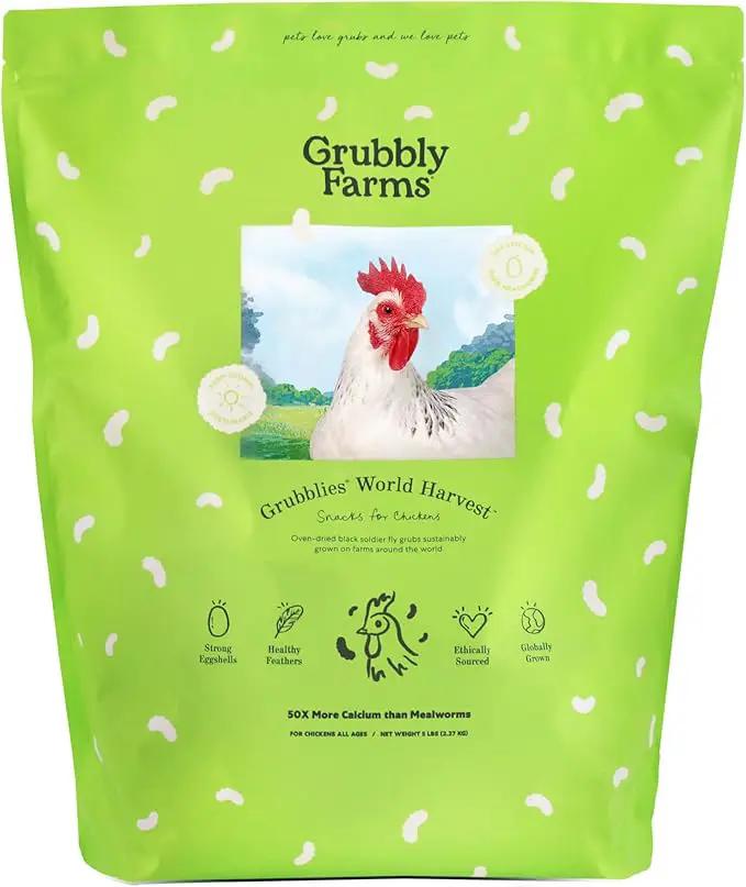 Grubblies - Switch from World Harvest to Hometown Harvest for Premium Chicken Nutrition - Grubblies World Harvest 5LB by GreenHaven Gardens