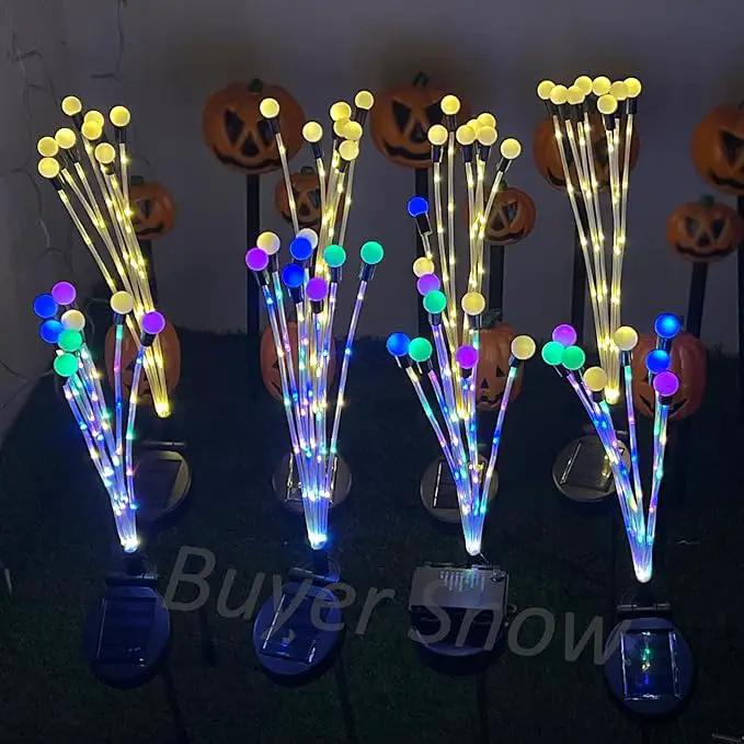 Solar Garden Lights, Upgraded Solar Lights Outdoor Waterproof, 4-Pack Solar Swaying Light-Sway by Wind, 32 LED Firefly Lights Solar Outdoor for Yard Patio Pathway Decoration (Warm White) by GreenHaven Gardens