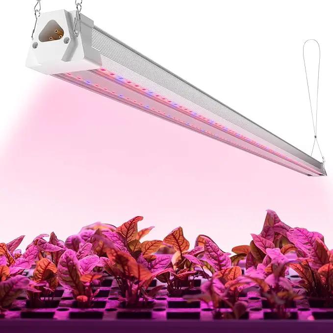 FREELICHT 1 Pack 4FT LED Grow Light, 40W (250W Equivalent), Red Blue (660nm+460nm) Full Spectrum Grow Light for Indoor Plants, Linkable Plug in Plant Growing Lamps for Hydroponic Seeding Veg Flower by GreenHaven Gardens