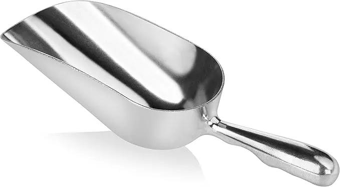 New Star Foodservice 34509 One-Piece Cast Aluminum Round Bottom Bar Ice Flour Utility Scoop, 5-Ounce, Silver (Hand Wash Only) by GreenHaven Gardens