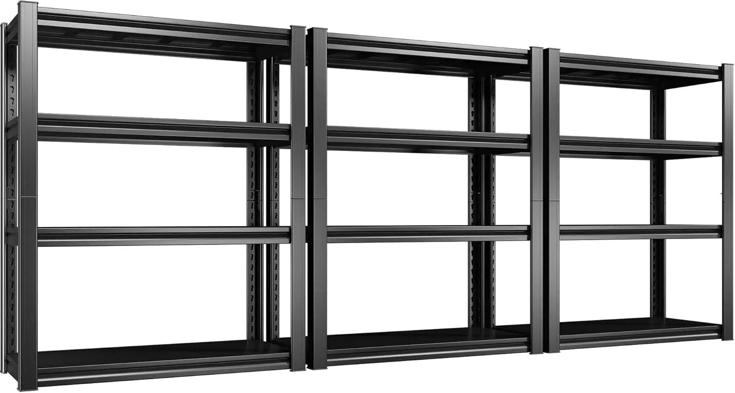 Raybee 40" W Garage Shelving Heavy Duty Storage Shelves 56.9" H Metal Shelving Heavy Duty Load 1600LBS Adjustable Metal Shelves for Storage for Pantry Kitchen 40" W x 19.1" D x 56.9" H 3 Pack by GreenHaven Gardens