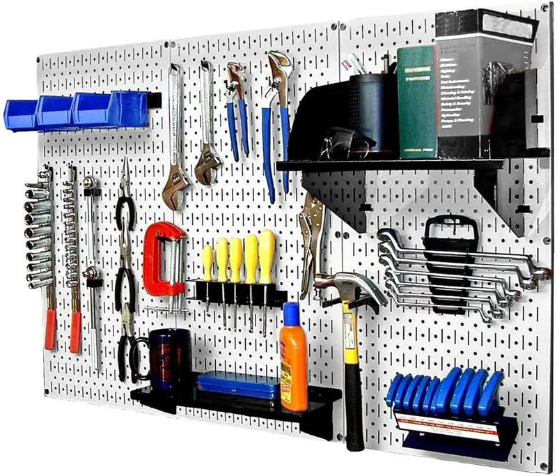 Wall Control 30-WRK-400WB Standard Workbench Metal Pegboard Tool Organizer,White/Black by GreenHaven Gardens
