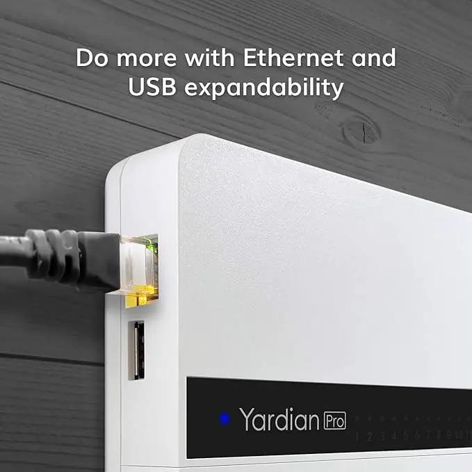Yardian Pro Smart Sprinkler Controller 12 Zone - Control Buttons, Apple HomeKit, Alexa, Google Assistant, Home Assistant Compatible, Enhanced Wi-Fi, RJ45, Level VI Worldwide Power Supply by GreenHaven Gardens