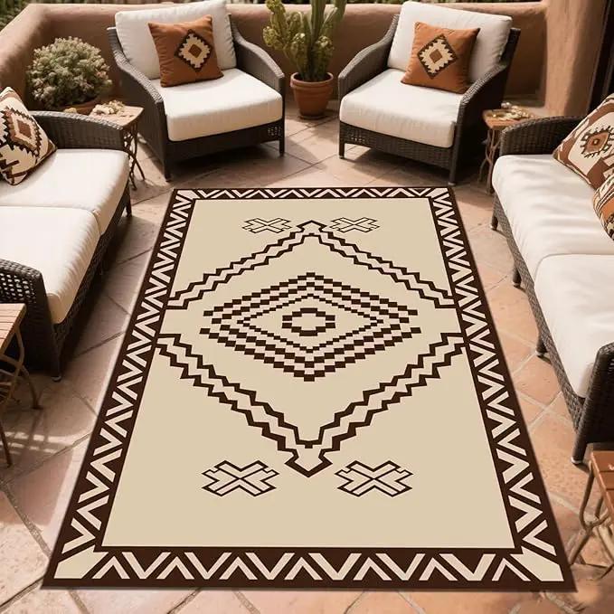 WILDROOTS 5x8 Feet Del Diamond Plastic Outdoor Rug, Stain Resistant Waterproof Reversible Outdoor Patio Rug, Fade Resistant Camping Rug by GreenHaven Gardens