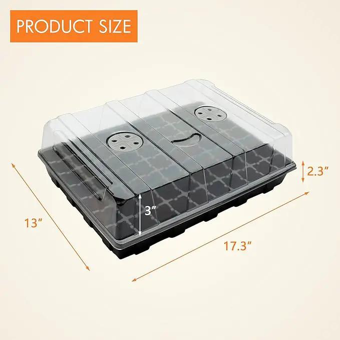 Gardzen Seed Starter Tray, 5 Pack Smiling Face Plant Germination Trays with Total 350-Cell, Seed Starter Kit with Humidity Vented Domes and Bases for Starting Vegetable Flower Herb Seeds 18" x 14" by GreenHaven Gardens