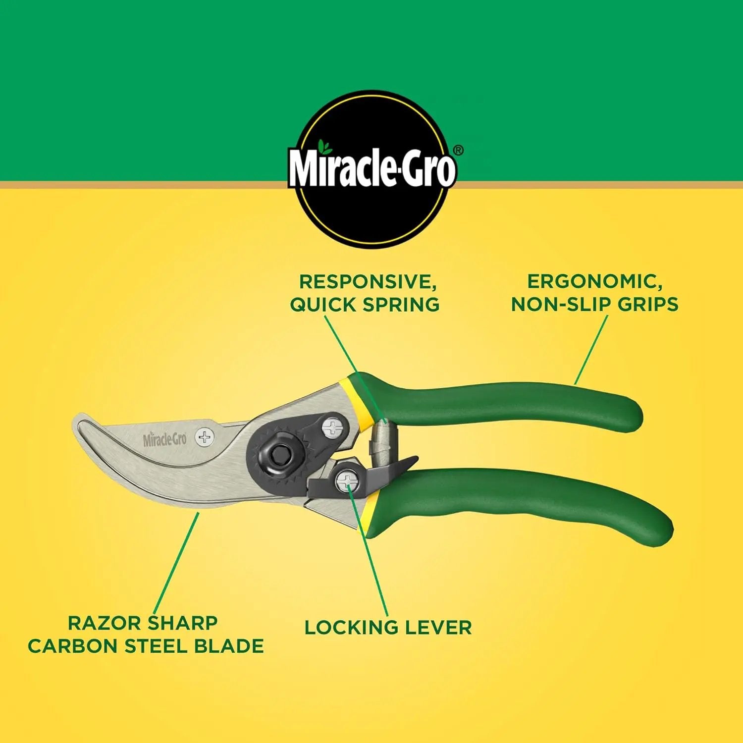 Miracle-Gro 2-Piece Pruning Shears Set – Includes 8 in. Bypass Pruner for Live Plants and 8 in. Anvil Pruner for Dry Stems – Sharp Carbon Steel Blades and Comfort Grip Handles for Garden and Yard Use by GreenHaven Gardens