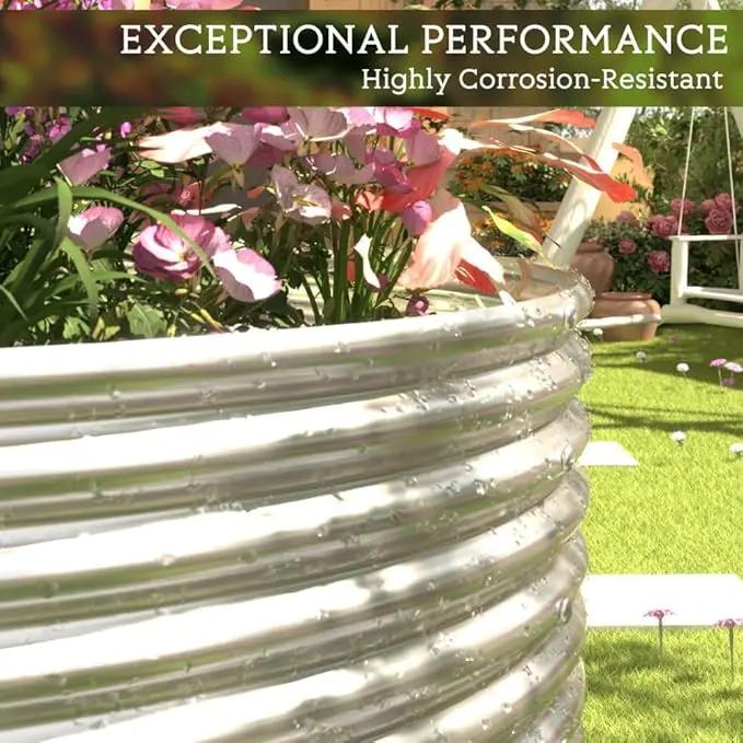 FRIZIONE 2pcs Tall 6x3ft Galvanized Raised Garden Bed Outdoor,Steel Garden Bed for Vegetables,Above Ground Garden Box for Flower,Metal Raised Beds for Gardening by GreenHaven Gardens