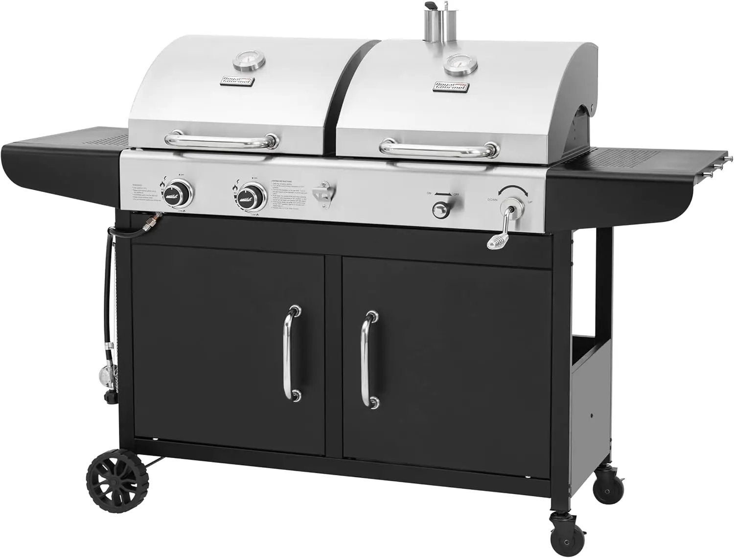 Royal Gourmet ZH3002N Propane Gas and Charcoal Grill Combo, Dual Fuel BBQ Grill with 2 Side Shelves for Outdoor Patio Garden Backyard Barbecue, 20,000 BTUs, Silver & Black by GreenHaven Gardens