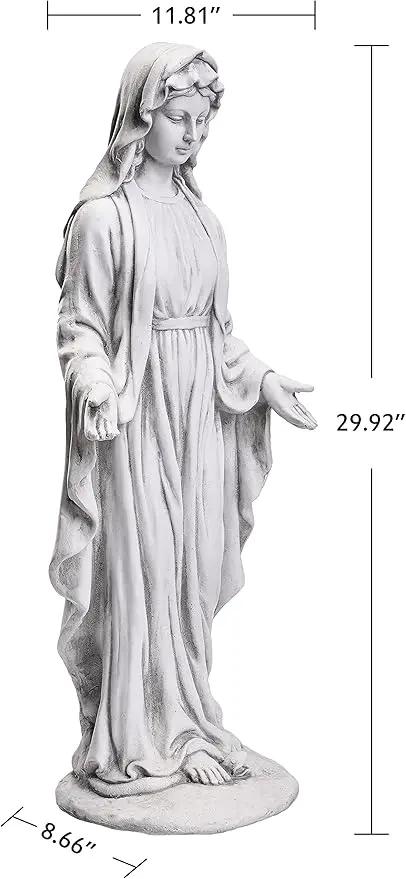 TOETOL Virgin Mary 29.9 Inch Outdoor Statue Religious Blessed Mother Garden Decor Statues Catholic Mother Mary Yard Patio Deck Home Entryway Hallway Sculpture by GreenHaven Gardens